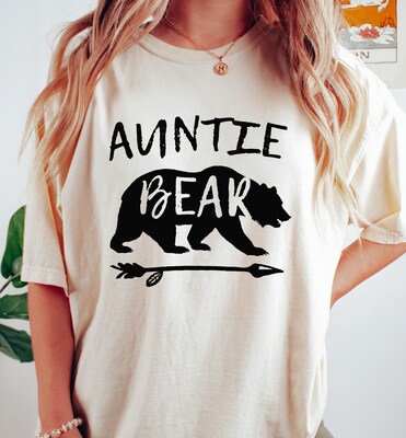 Auntie Bear Shirt, Aunt Shirt Comfort Colors, Auntie T Shirt, Auntie Shirt, Aunt Gift, New Aunt Shirt, First Time Aunt - image4